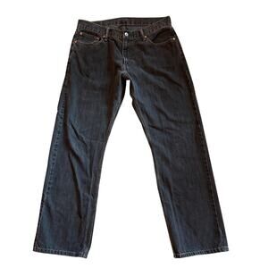 Levis 514 Jeans Mens 36x32 Black Slim Straight Leg Distressed Casual Y2K Grunge